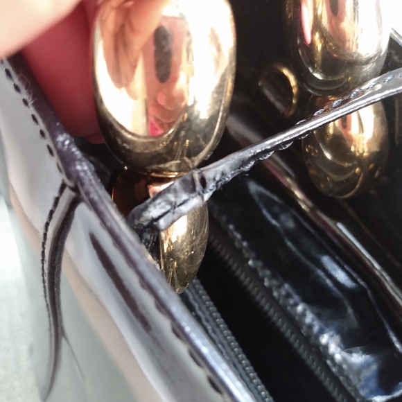*Sold* Authentic Christian Dior Maris Pearl Black Patent Leather handbag - Picture 14 of 14